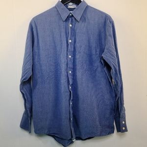 Burberrys of London Men's Dress Shirt - Classic Blue Button-Up - Size 16-33